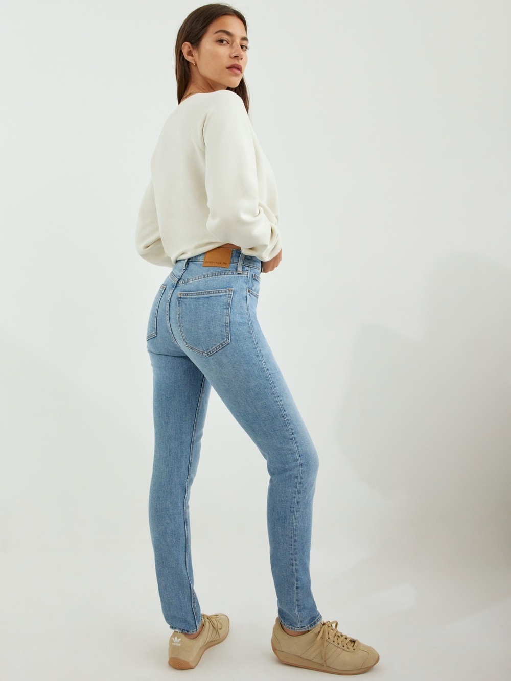 Denim Forum Yoko High Rise Slim Button Fly Jeans
